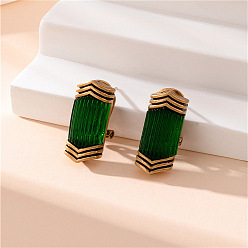 Античное Золото Прямоугольные серьги-гвоздики из сплава акрила, античное золото , 30x10 мм