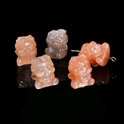 Other Animal Бусины из натурального персикового лунного камня, животное, 13x18 мм