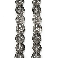 Серый Гальванические стеклянные бусины, лиса, с половиным покрытием, гальваническое покрытие, серые, 18x18x13.5 мм, отверстие : 1.5 мм, около 40 шт / нитка, 27.17'' (69 см)