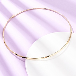 Золотой 3мм 201 ожерелье-чокер из нержавеющей стали, жесткое ожерелье для женщин, вакуумное покрытие pvd, золотые, внутренний диаметр: 5.47x5.59 дюйм (13.9x14.2 см)