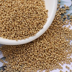 (RR182) Galvanized Yellow Gold Миюки круглые бусины рокайль, японский бисер, 11/0, (rr 182) гальваническое желтое золото, 11/0, 2x1.3 мм, отверстие : 0.8 мм, Около 5500 шт / 50 г