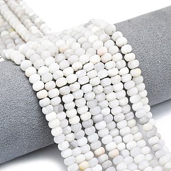Сумасшедший Агат Натуральные белые сумасшедшие агатовые бусины, матовые, рондель, 6x4 мм, отверстие : 1 мм, около 93~96 шт / нитка, 14.57''~14.76'' (37~37.5 см)
