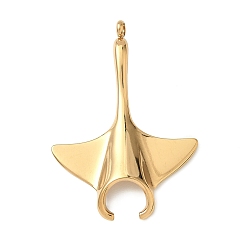 Golden 304 Stainless Steel Pendants, Ion Plating(IP), Manta Ray Charm, Golden, 44x31x5mm, Hole: 3mm
