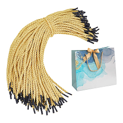 Gelb 3 -feste Polyesterkabel, verdrehtes Seil, mit schwarzem Kunststoff-Schnurende, für DIY Geschenk Bagd Seil Griff machen, Gelb, 365x4.5 mm