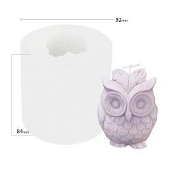 Белый Силиконовые формы для свечей в форме совы, формы для литья смолы, для изготовления свечей, белые, 9.2x8.4 см