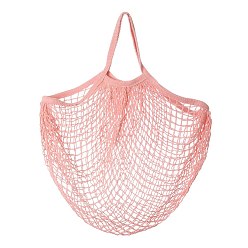 Pink Портативные пакеты для продуктов из хлопковой сетки, многоразовая сетчатая сумка для покупок, розовые, 48.05 см, сумка: 38x36x1 см.