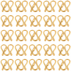 Настоящее золото 18K 30 шт. 304 S-образные застежки из нержавеющей стали, ионное покрытие (ip), 10x12.5x2 мм