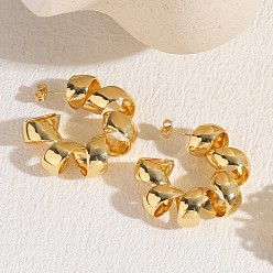 Золотой Серьги-гвоздики в форме буквы С из латуни, золотые, 44 мм