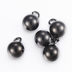Electrophoresis Black 304 сферические подвески из нержавеющей стали, круглый шар, ионное покрытие (ip), электрофорез черный, 9x6 мм, отверстие : 2 мм