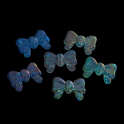 (52) Непрозрачная лаванда Светящиеся УФ-покрытие радужные радужные акриловые бусины, бантом, разноцветные, 20x29x9 мм, отверстие : 3.5 мм