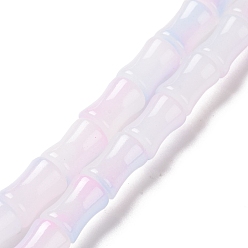 Светло-Голубой Стеклянные бусины, бамбуковая палочка, Небесно-голубой, 11.5~12x8~8.5 мм, отверстие : 1.1 мм, около 30 шт / нитка, 14.17 дюйм (36 см)