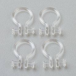 Прозрачный Пластиковые серьги с клипсами, для не проколотых ушей, прозрачные, отверстие : 0.7 мм, 11x8x1.2 мм