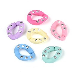 (52) Непрозрачная лаванда Непрозрачные спрей-непрозрачные акриловые хрустальные соединительные кольца со стразами, разъемы для быстрой связи, для изготовления бордюрных цепей, твист, разноцветные, 19x14x4.5 мм, внутренний диаметр: 11x5 мм