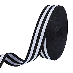 Черный 25 полиэфирная лента в ярдах, полоса, аксессуары для одежды, чёрные, 1-5/8 дюйм (40 мм), 25 ярдов / комплект