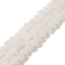 White Jade Natural White Jade Beads Strands, Star, 4x4.5x2mm, Hole: 0.8mm, about 102pcs/strand, 15.35 inch(39cm)