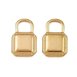 Настоящее золото 18K 304 подвески из нержавеющей стали, замковые прелести, ионное покрытие (ip), реальный 18 k позолоченный, 15.5x10x2.5 мм, отверстие : 4x5 мм