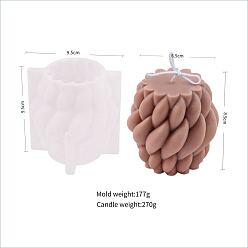 Белый Силиконовые формы для свечей в форме узла из шерсти своими руками, формы для литья смолы, для изготовления ароматических свечей 3d, белые, 9.5x9.5x9.5 см