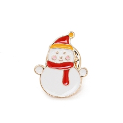 Снеговик Рождественские эмалевые булавки, задние части булавок из сплава для одежды, снеговик, 21x17 мм