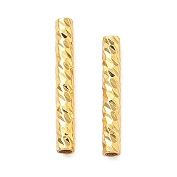 Настоящее золото 24K Латунные текстурированные бусины, долговечный, стойки покрытие, без свинца и без кадмия, реальный 24 k позолоченный, 15x2 мм, отверстие : 1.2 мм