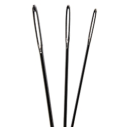Platinum Iron Yarn Needles Tool, Big Eye Blunt Needles, for Cross-Stitch, Knitting, Ribbon Embroidery, Platinum, 34mm