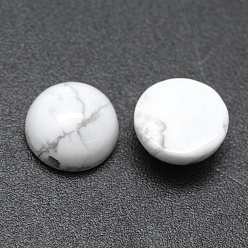 Howlite Synthetic Howlite Cabochons, Flat Round, 8x3~4mm