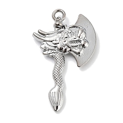 Платина Подвески из сплава , формы топора, платина, 47x29x6 мм, отверстие : 3 мм