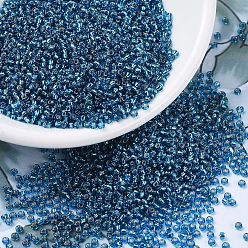 (RR25) Silverlined Capri Blue Миюки круглые бусины рокайль, японский бисер, 11/0, (rr 25) серебристый, голубой капри, 2x1.3 мм, отверстия : 0.8 mm, около 50000 шт / фунт