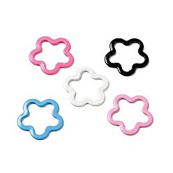 (52) Непрозрачная лаванда Окрашены распылением 201 соединительные кольца из нержавеющей стали, цветок, разноцветные, 14.5x14x1 мм, внутренний диаметр: 10x12 мм