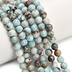 Ларимар Природные ларимар бисер нитей, круглые, круглые, 6 мм, отверстие : 1 мм, около 62 шт / нитка, 15.75 дюйм (40 см)