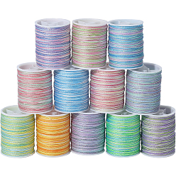 (52) Непрозрачная лаванда 12 рулон полиэфирной швейной нити, шнур из полиэстера для изготовления украшений, разноцветные, 0.6 мм, около 16.40~19.69 ярдов (15~18 м) / рулон
