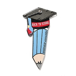 Pencil Подвески из смолы ко Дню учителя, подвески на выпускную тему, карандаш, 44.5x24x2 мм, отверстие : 1.6 мм