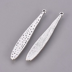 Античное Серебро Подвески из сплава , спортивные амулеты, без кадмия, без никеля и без свинца, бейсбольной битой, античное серебро, 43x6x1 мм, отверстие : 1 мм