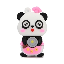 Pink Пластиковые подвески из пвх, шеф-повар панда, розовые, 46.5x28.5x22.5 мм