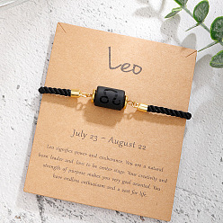 Лео Светящиеся 12 созвездия пластиковые браслеты-колонны, Браслеты из нейлонового шнура плетеные для мужчин и женщин, Лев, 8-5/8 дюйм (22 см)