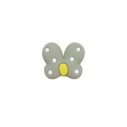 Dark Sea Green Butterfly Food Grade Eco-Friendly Silicone Focal Beads, Dark Sea Green, 23x25mm