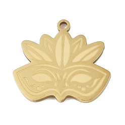 Золотой Карнавал 201 подвески из нержавеющей стали, маска очарование, золотые, 21x23.5x1.5 мм, отверстие : 1 мм