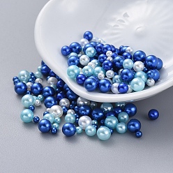 Royal Blue ABS Plastic Imitation Pearl, No Hole Beads, UV Resin Filler, Epoxy Resin Jewelry Making, Round, Royal Blue, 2.3~4.7mm, about 250pcs/bag