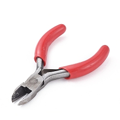 Platinum Carbon Steel Jewelry Pliers, 3 inch Side Cutting Pliers, Side Cutter, Polishing, Red, 75~80mm