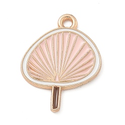 Pink Подвески из эмали и сплава, золотой свет, без кадмия и без свинца, фанатское очарование, розовые, 20x15x1.5 мм, отверстие : 1.5 мм