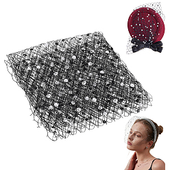 Noir Tissu en maille, avec strass, accessoires pour voile de mariée, noir, 240x3mm