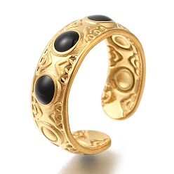 Золотой 304 из нержавеющей стали манжеты кольца, широкая полоса кольца, золотые, регулируемый, 7 мм