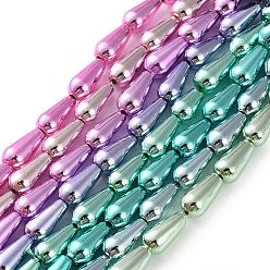 (52) Непрозрачная лаванда Гальванические нити из синтетических немагнитных гематитовых бусин, слеза, разноцветные, 12~12.5x6~6.5 мм, отверстие : 1.2 мм, около 33 шт / нитка, 15.75 дюйм (40 см)