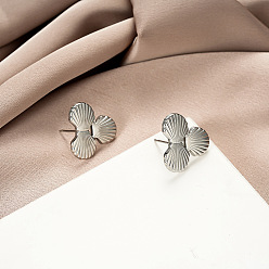 Клевер 304 из нержавеющей стали серьги, цвет нержавеющей стали, клевер, 20x20 мм