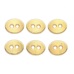 Golden Tibetan Style Buttons, Cadmium Free & Nickel Free & Lead Free, Oval, Golden, 14x11x1mm, Hole: 2mm