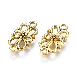 Античное Золото Тибетского стиля ссылки / разъемы, компоненты для люстры, цветок, без свинца и без кадмия, античное золото , 16x8x3.5 мм, отверстие : 1.5 мм, 1718 шт / кг