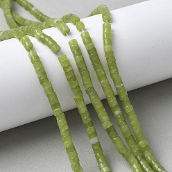 Нефрит Тайвань Тайвань природного нефрита бисер нитей, диск, Heishi бусы, 2.5x4.5 мм, отверстие : 1 мм, около 157 шт / нитка, 15.43'' (39.2 см)