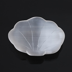 Shell Shape Украшения для скульптур из натурального селенита, для домашнего офисного стола, формы раковины, 109x90x15 мм