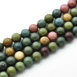 Кадет Синий Природного кварца нитей бисера, окрашенные, круглые, имитация яшмы океана, кадетский синий, 6~6.5 мм, отверстие : 0.9~1 мм, около 60~63 шт / нитка, 14.96~15.35 дюйм (38~39 см)