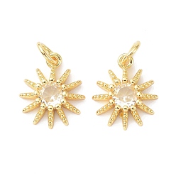 Настоящее золото 18K Латунь прелести циркония кубической, с целью перехода в кольце, долговечный, без свинца и без кадмия, солнце, реальный 18 k позолоченный, 13.5x11.5x3.4 мм