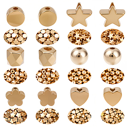 Золотой 1200 ПК 6 стили CCB пластиковые бусины, разнообразные, золотые, 4.5~7.8x4.5~8x2.8~3 мм, отверстие : 1.2~1.8 мм, 200 шт / стиль